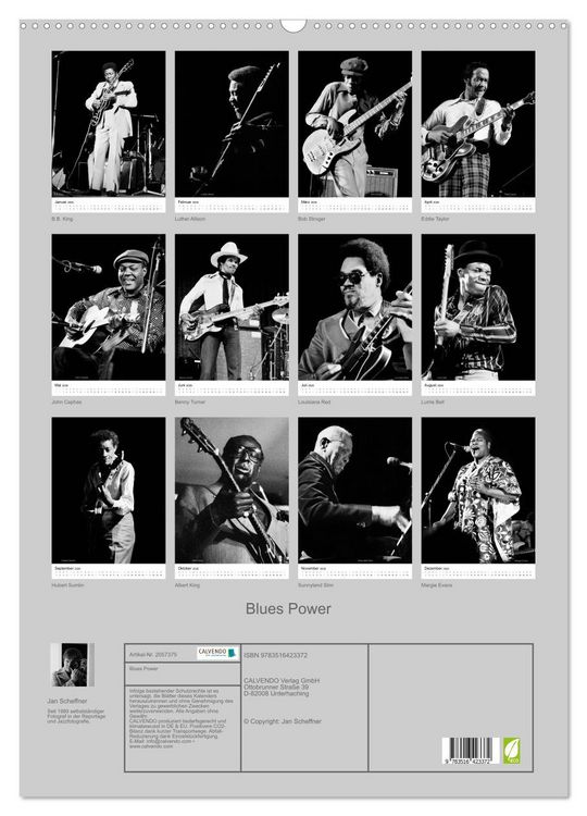 Produktbild: Blues Power (Wandkalender 2026 DIN A2 hoch), CALVENDO Monatskalender