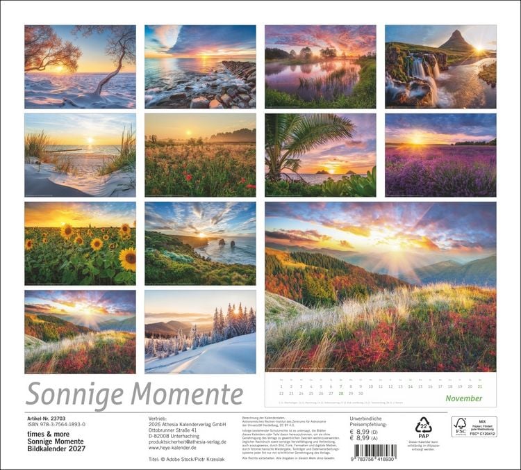Produktbild: times&more Sonnige Momente Bildkalender 2027