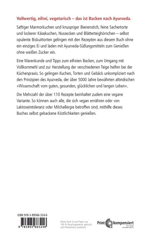 Produktbild: Backen nach Ayurveda - Kuchen, Torten & Geb&auml;ck