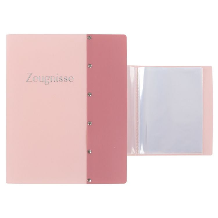 Produktbild: Idena Zeugnismappe Sichtbuch mit 12 Klarsichth&uuml;llen 100&micro; pastell rosa DIN A4