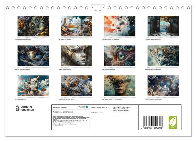 Produktbild: Verborgene Dimensionen (Wandkalender 2026 DIN A4 quer), CALVENDO Monatskalender