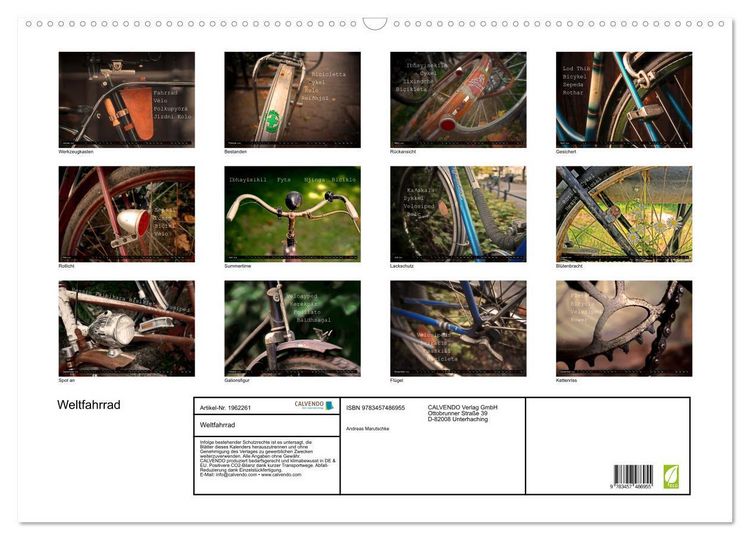 Produktbild: Weltfahrrad (Wandkalender 2026 DIN A2 quer), CALVENDO Monatskalender