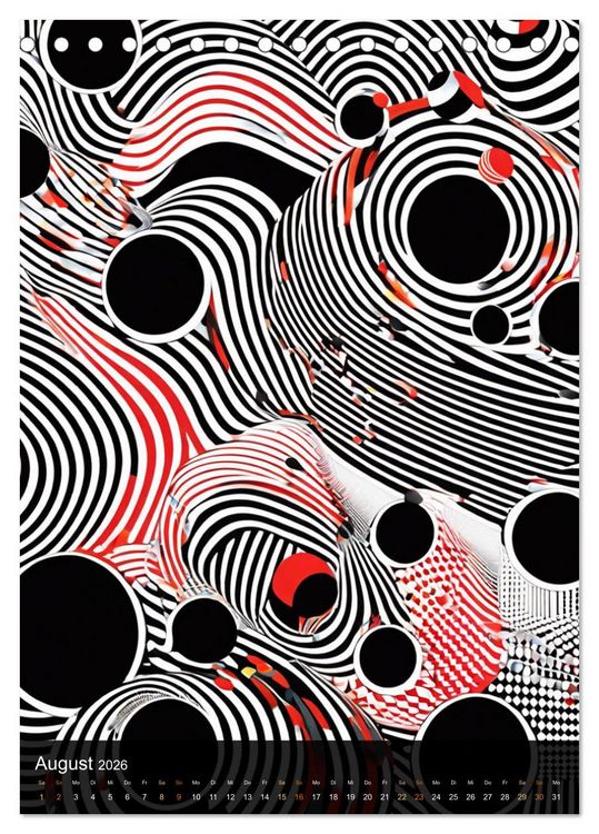 Produktbild: OP Art Nichts f&uuml;r schwache Augen (Tischkalender 2026 DIN A5 hoch), CALVENDO Monatskalender