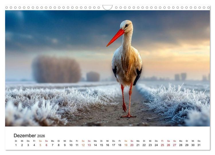 Produktbild: St&ouml;rche - Zeit f&uuml;r sch&ouml;ne Augenblicke (Wandkalender 2026 DIN A3 quer), CALVENDO Monatskalender