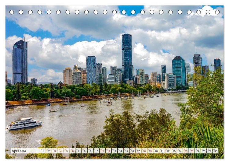 Produktbild: Brisbane Stadtansichten (Tischkalender 2026 DIN A5 quer), CALVENDO Monatskalender