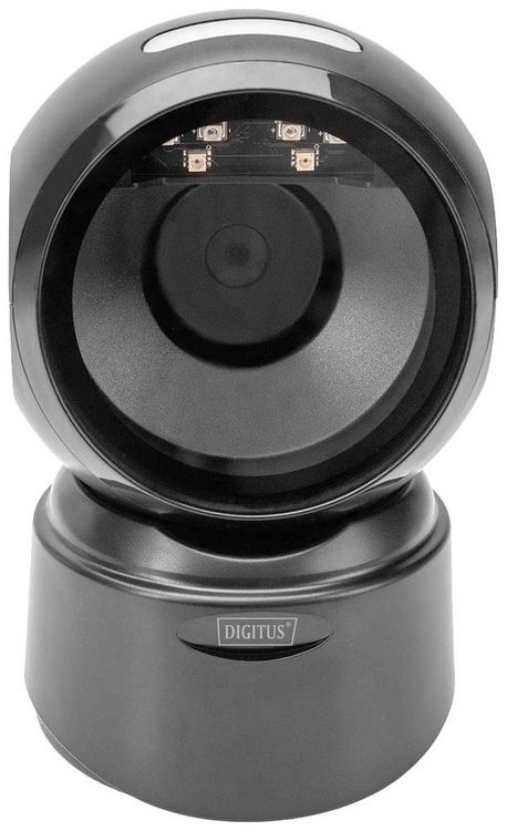 Produktbild: Digitus DA-81005 2D Barcode-Scanner Kabelgebunden 1D, 2D Laser Schwarz Desktop-Scanner (Station&auml;r) USB