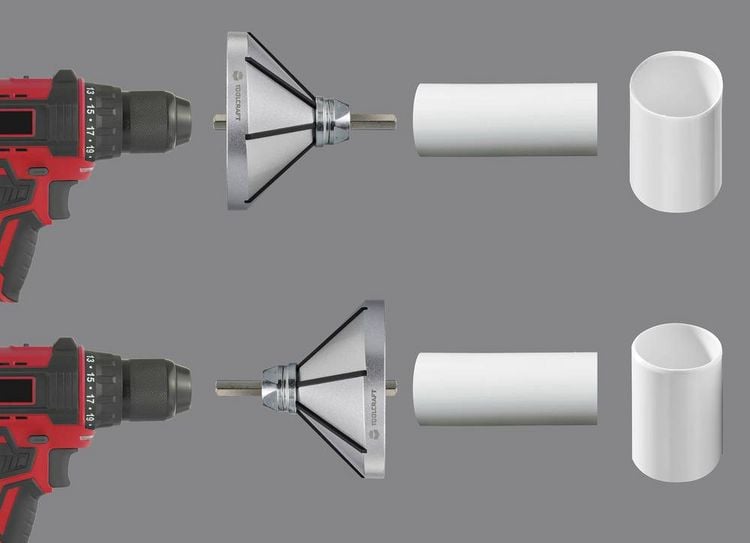 Produktbild: TOOLCRAFT TO-9612225 Entgrater-Bit 2-in-1 Innen Au&szlig;en Entgratungswerkzeug 1St.