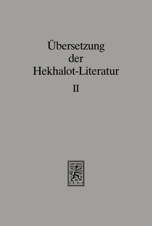 Produktbild: &Uuml;bersetzung der Hekhalot-Literatur