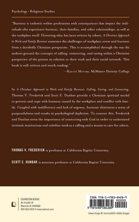 Produktbild: Christian Approach to Work and Family Burnout
