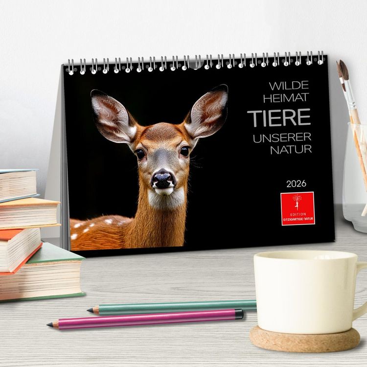 Produktbild: Wilde Heimat - Tiere unserer Natur (Tischkalender 2026 DIN A5 quer), CALVENDO Monatskalender