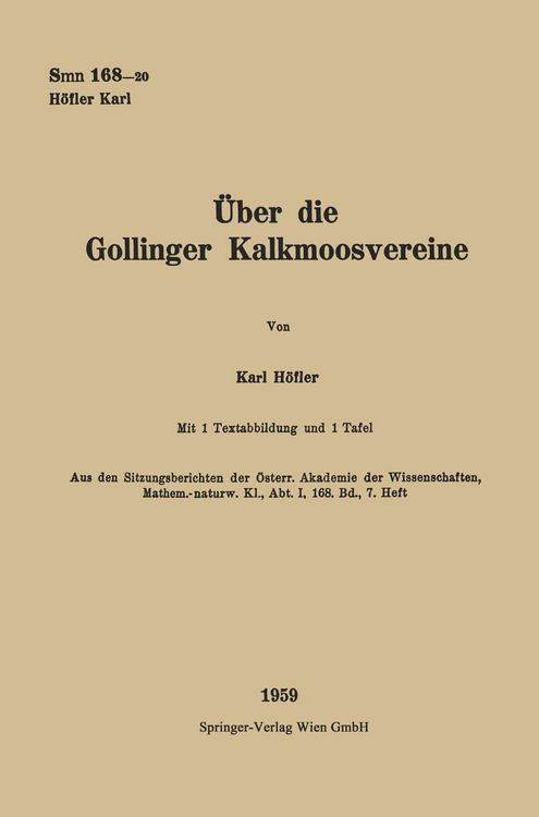 Produktbild: &Uuml;ber die Gollinger Kalkmoosvereine
