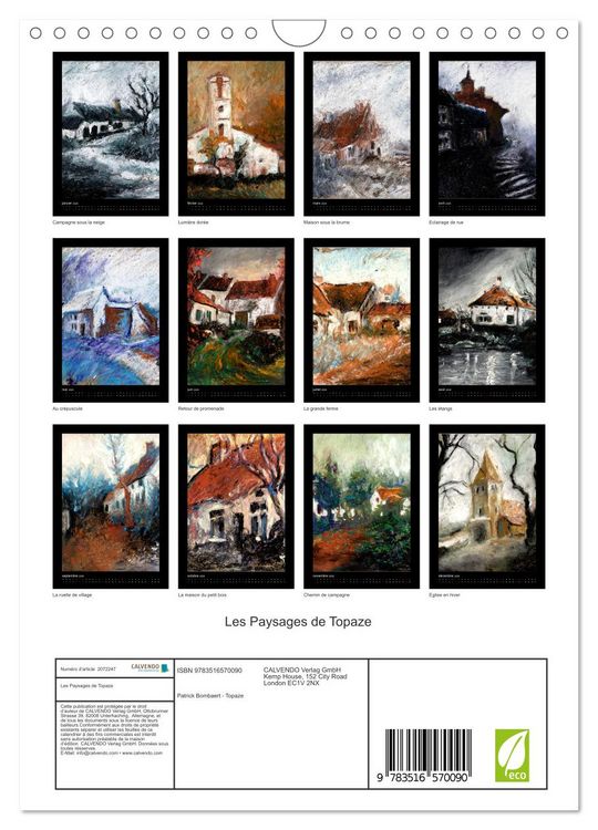 Produktbild: Les Paysages de Topaze (Calendrier mural 2026 DIN A4 horizontal), CALVENDO calendrier mensuel