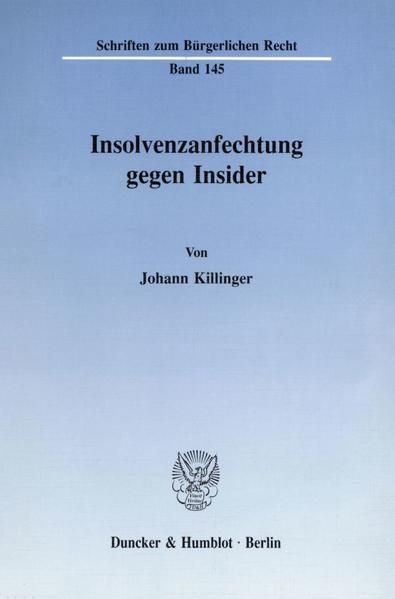 Produktbild: Insolvenzanfechtung gegen Insider.