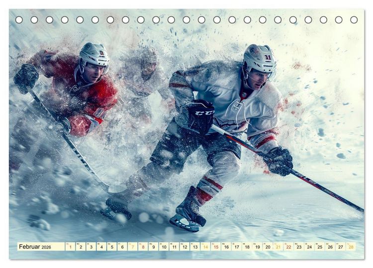 Produktbild: Eishockey - tolle Momente (Tischkalender 2026 DIN A5 quer), CALVENDO Monatskalender