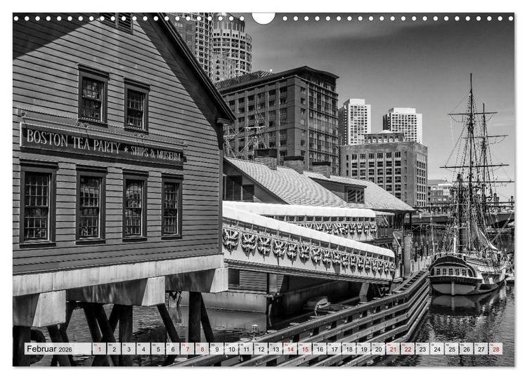 Produktbild: BOSTON Monochrome Stadtansichten (Wandkalender 2026 DIN A3 quer), CALVENDO Monatskalender
