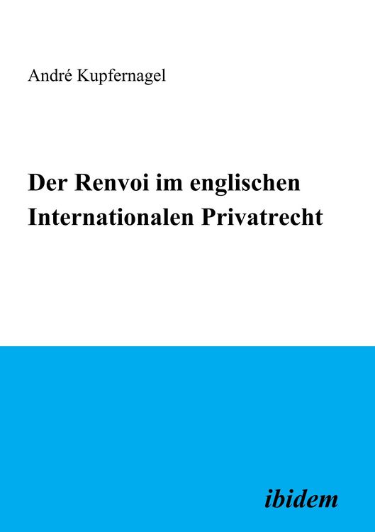 Produktbild: Der Renvoi im englischen Internationalen Privatrecht