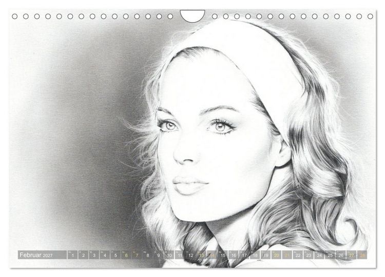 Produktbild: Hollywood Ikonen in Bleistift (Wandkalender 2027 DIN A4 quer), CALVENDO Monatskalender