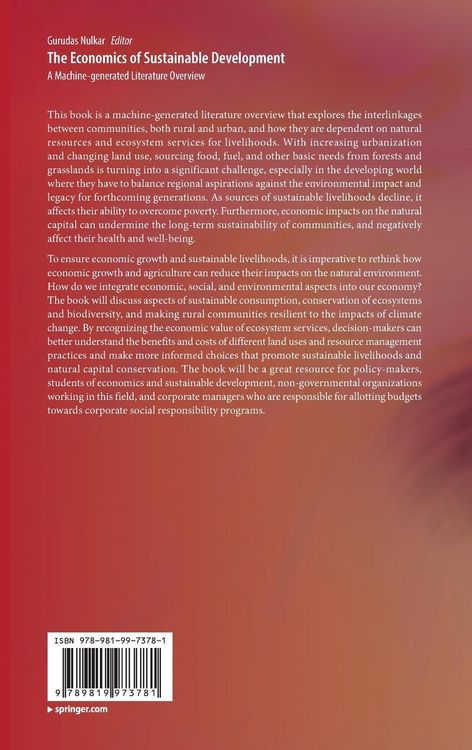 Produktbild: The Economics of Sustainable Development