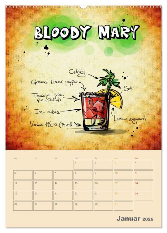 Produktbild: Coole Cocktails (hochwertiger Premium Wandkalender 2026 DIN A2 hoch), Kunstdruck in Hochglanz