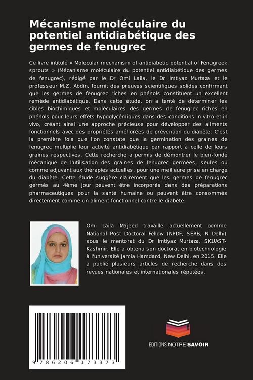 Produktbild: M&eacute;canisme mol&eacute;culaire du potentiel antidiab&eacute;tique des germes de fenugrec