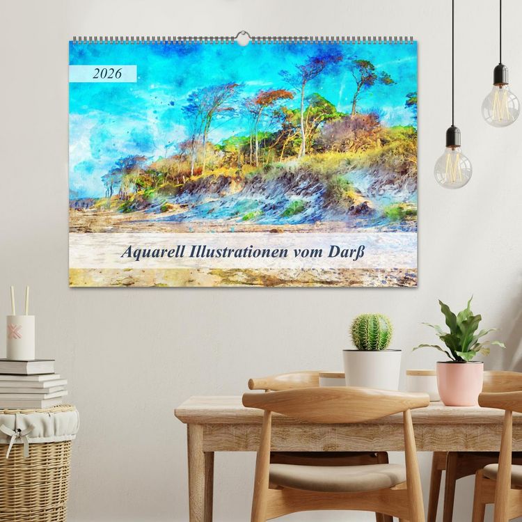 Produktbild: Aquarell Illustrationen vom Dar&szlig; (Wandkalender 2026 DIN A2 quer), CALVENDO Monatskalender