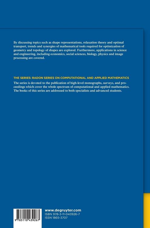 Produktbild: Topological Optimization and Optimal Transport