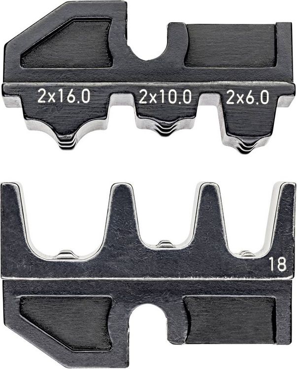 Produktbild: Knipex 97 49 18 97 49 18 Crimpeinsatz Zwillingsaderendh&uuml;lsen 6 bis 16 mm&sup2; Passend f&uuml;r Marke (Zangen) Knipex 97 43 200, 97 43 E, 97 43 E AUS, 97