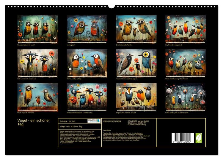 Produktbild: V&ouml;gel - ein sch&ouml;ner Tag (hochwertiger Premium Wandkalender 2026 DIN A2 quer), Kunstdruck in Hochglanz