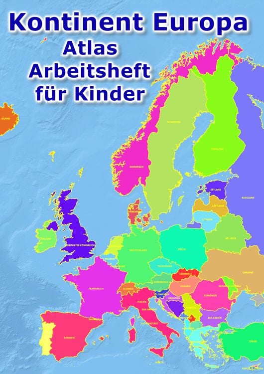 Produktbild: Kontinent Europa geographischer Atlas Arbeitsheft f&uuml;r Kinder