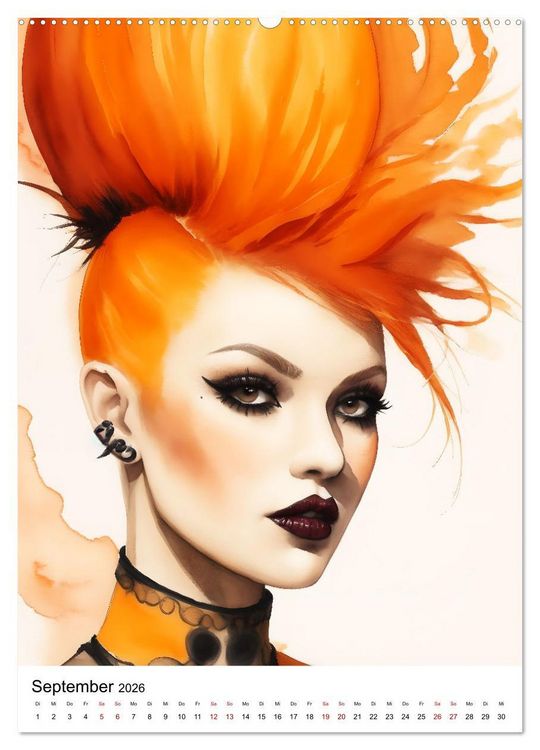 Produktbild: Punk Girls mit einer Prise New Wave (Wandkalender 2026 DIN A2 hoch), CALVENDO Monatskalender