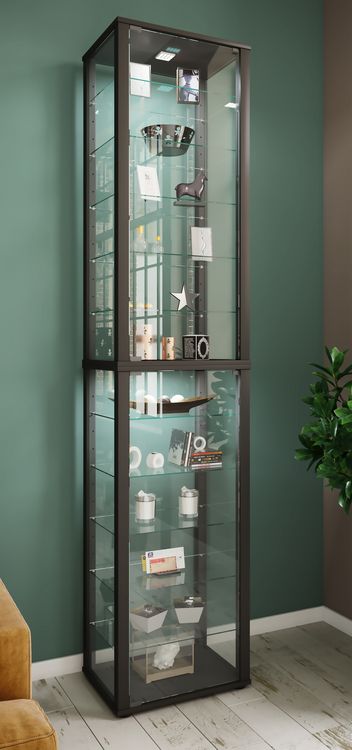 Produktbild: Holz Glas Stand Vitrine Sammelvitrine Kavisa XXL