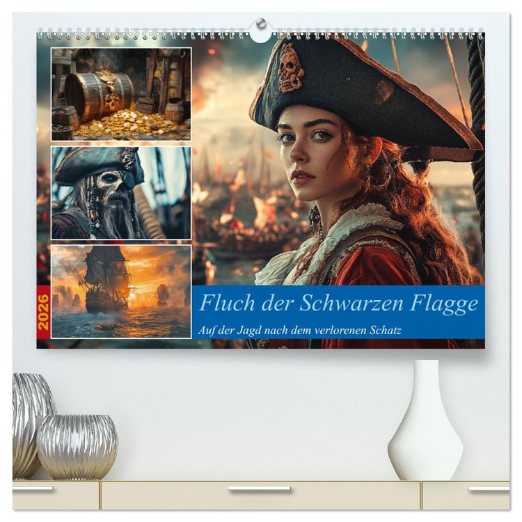 Produktbild: Fluch der Schwarzen Flagge (hochwertiger Premium Wandkalender 2026 DIN A2 quer), Kunstdruck in Hochglanz