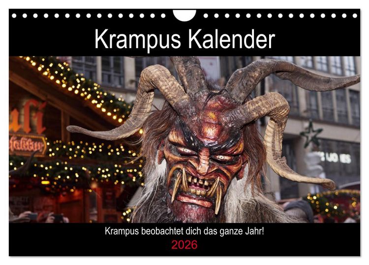 Produktbild: Krampus Kalender 2026 (Wandkalender 2026 DIN A4 quer), CALVENDO Monatskalender