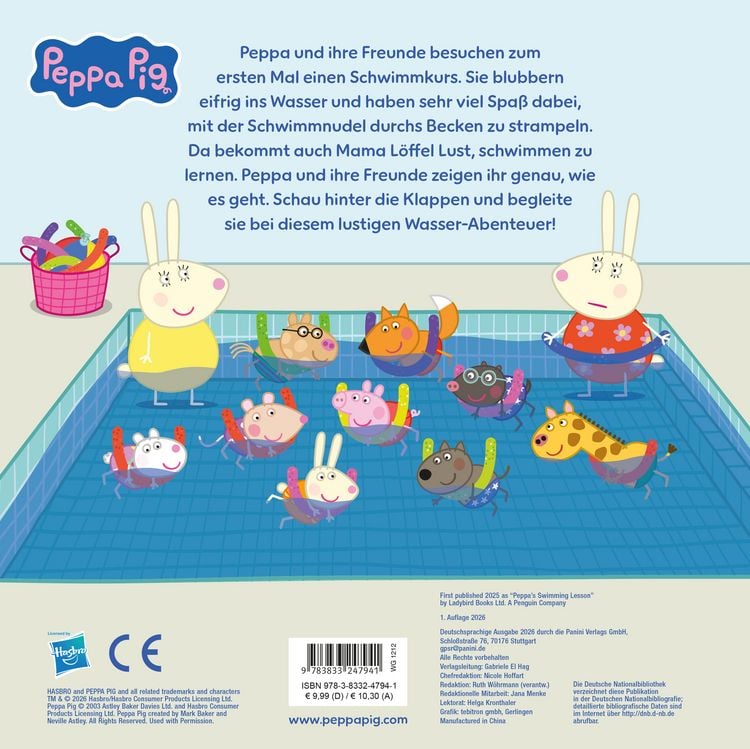 Produktbild: Peppa Pig: Peppa lernt Schwimmen - Mein wasserstarkes Klappenbuch