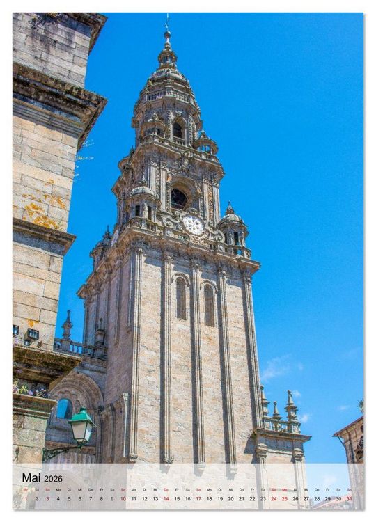 Produktbild: Santiago de Compostela &ndash; Glanz vergangener Jahrhunderte (Wandkalender 2026 DIN A2 hoch), CALVENDO Monatskalender