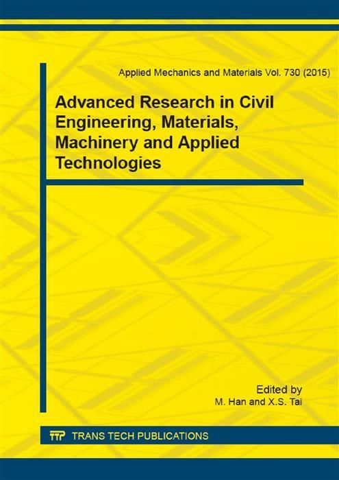 Produktbild: Advanced Research in Civil Engineering, Materials, Machinery and Applied Technologies