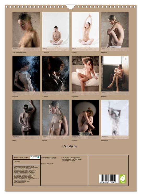Produktbild: L'art du nu (Calendrier mural 2026 DIN A3 horizontal), CALVENDO calendrier mensuel