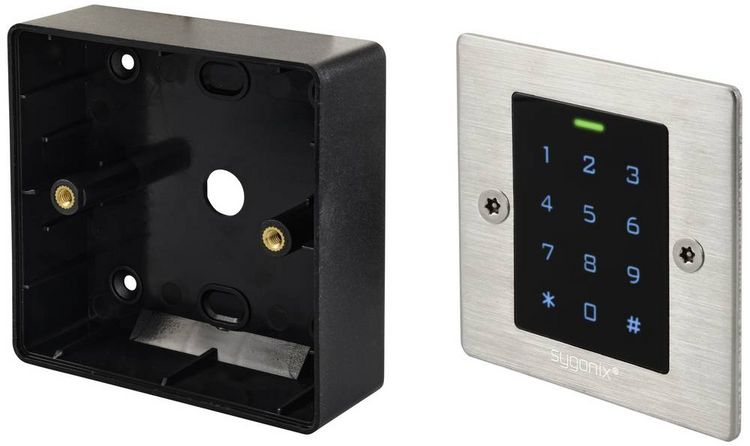 Produktbild: Sygonix SY-6121664 Code-Tastatur mit RFID Unterputz, Aufputz 12 V/DC, 18 V/DC IP66 mit beleuchteter Tastatur, mit Touchscreen