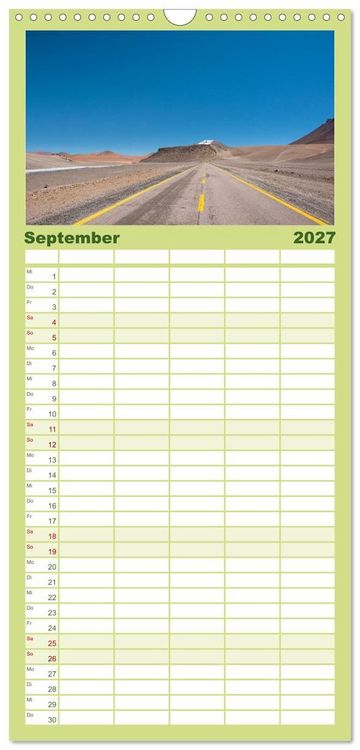 Produktbild: Familienplaner 2027 - Magie dieses S&uuml;damerikanischen Landes, Chile mit 5 Spalten (Wandkalender, 21 x 45 cm) CALVENDO