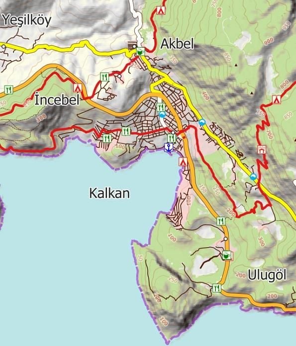 Produktbild: Lykische K&uuml;ste 2 - Ka&iquest; - Lykischer Weg - Topographische Wanderkarte 1:75.000 T&uuml;rkei (Blatt 7.2)