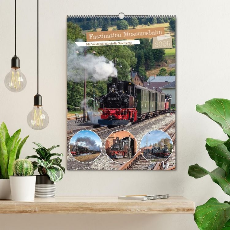 Produktbild: Faszination Museumsbahn (Wandkalender 2026 DIN A2 hoch), CALVENDO Monatskalender