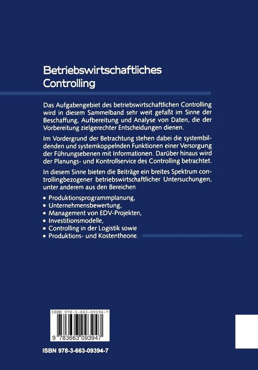 Produktbild: Betriebswirtschaftliches Controlling