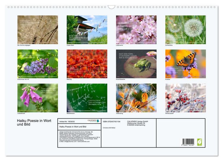 Produktbild: Haiku Poesie in Wort und Bild (Wandkalender 2026 DIN A2 quer), CALVENDO Monatskalender