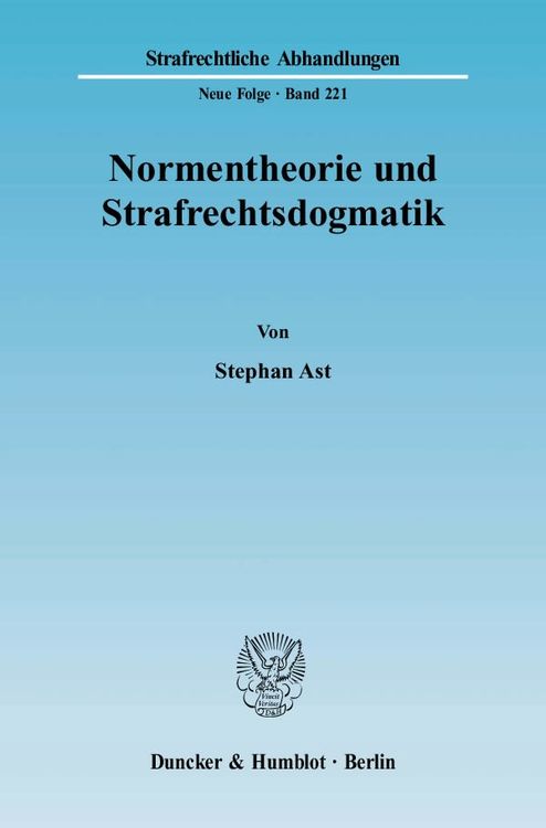 Produktbild: Normentheorie und Strafrechtsdogmatik.