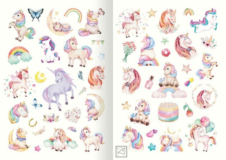 Produktbild: Meine Aquarell-Sticker &ndash; Einh&ouml;rner