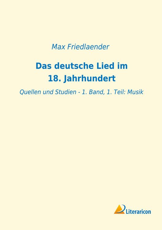 Produktbild: Das deutsche Lied im 18. Jahrhundert