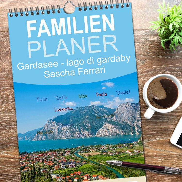 Produktbild: Familienplaner 2026 - Gardasee - lago di Garda by Sascha Ferrari mit 5 Spalten (Wandkalender, 21 x 45 cm) CALVENDO