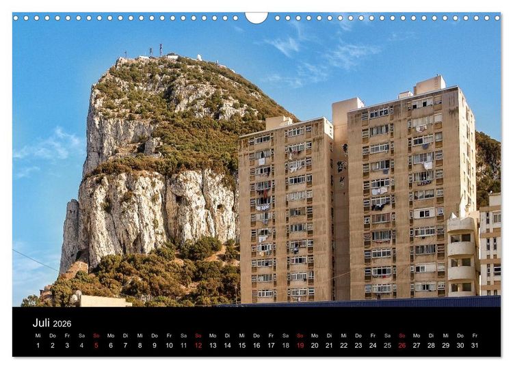Produktbild: Gibraltar - der Affenfelsen (Wandkalender 2026 DIN A3 quer), CALVENDO Monatskalender