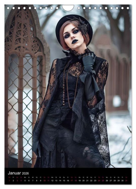 Produktbild: Gothic Kalender - Ein Jahr voller Gothic-Mystik und Eleganz (Wandkalender 2026 DIN A4 hoch), CALVENDO Monatskalender
