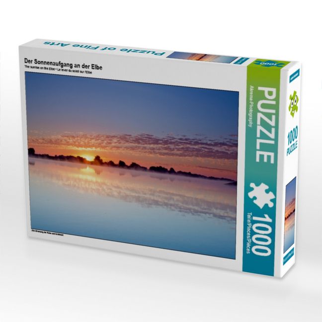Produktbild: CALVENDO Puzzle Der Sonnenaufgang an der Elbe | 1000 Teile Lege-Gr&ouml;&szlig;e 64x48cm Foto-Puzzle f&uuml;r gl&uuml;ckliche Stunden